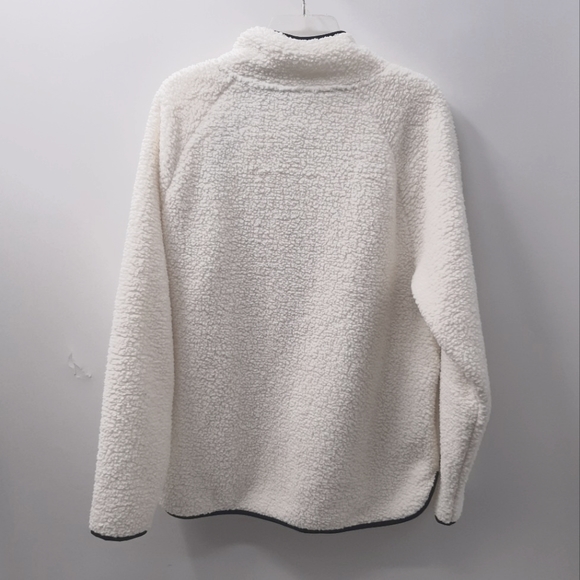 Lands' End Long Sleeve Sherpa Mock Zip Tunic Pullover large 14 16 - Picture 3 of 9